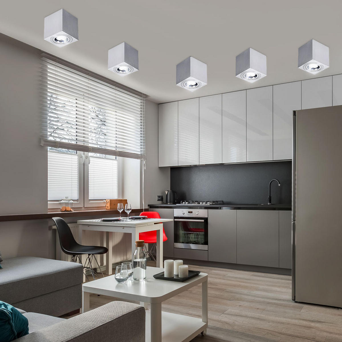 LED DECKEN SPOT DUCE Silber - Silberfarben, Metall (8/8/8.2cm)