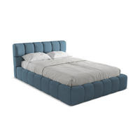 POLSTERBETT mit Bettkasten und Lattenrost 160x228 Blau - Blau/Blaugrau, Kunststoff/Textil (140/200cm) - Makamii