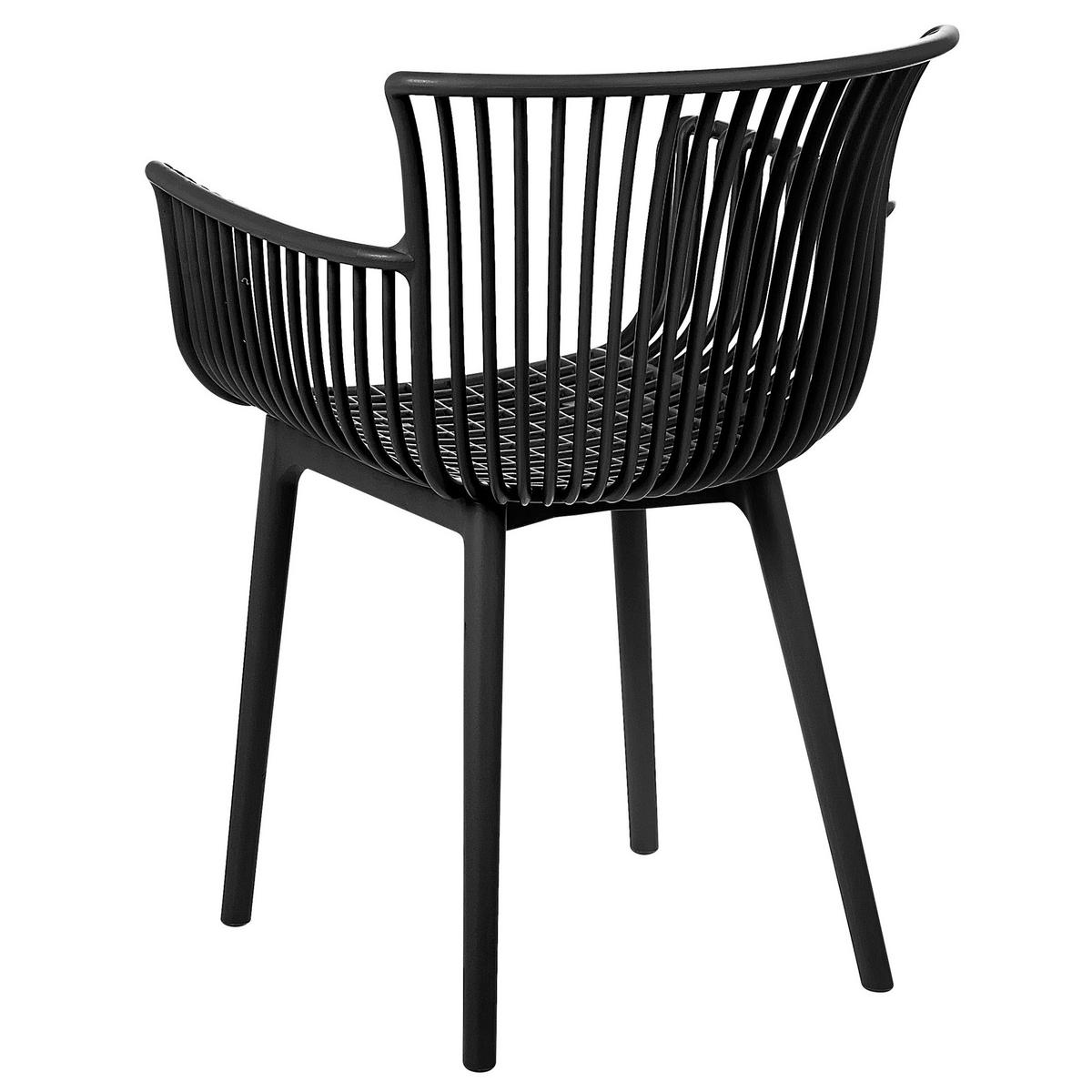 GARTENSTUHL 4er-Set Kunststoff schwarz Pesaro - Schwarz, Kunststoff (58/84/45cm) - Beliani