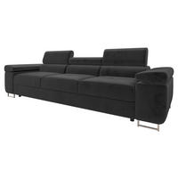 SOFA Torezio 3 - Schwarz, Holz/Textil (263/90/102cm) - MIRJAN24