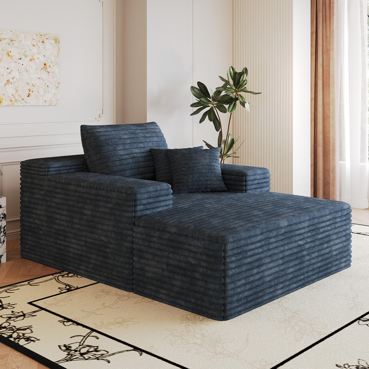SCHLAFSOFA DE-34763 mit tiefer Sitzfläche Blau - Blau, Textil (159/60/115cm) - ComfortXL
