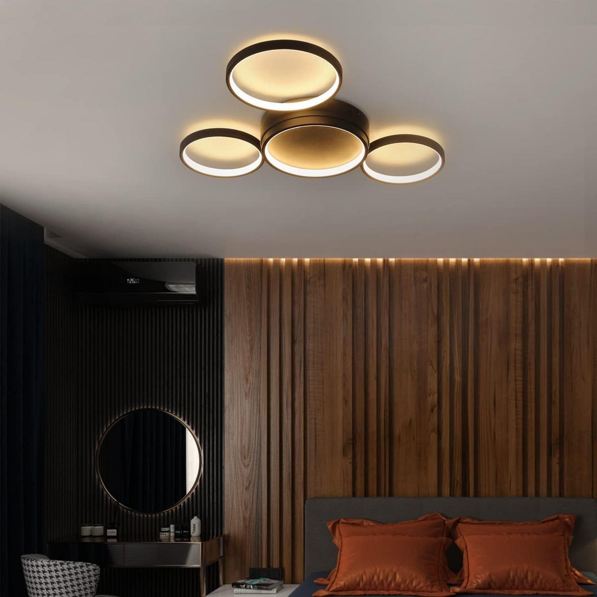 LED-DECKENLEUCHTE Carina 61.5/46.5/6 cm - Schwarz, Metall (61.5/46.5/6cm) - Nettlife