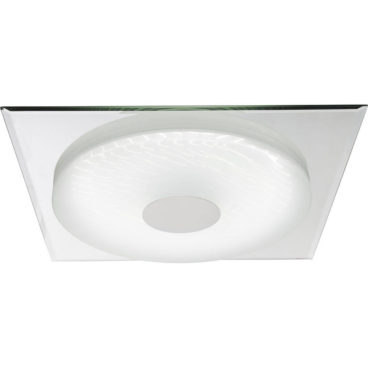 LED DECKENLEUCHTE Metall Weiß mit 3D Folie TREVISO I - Weiß, Metall (45/45/5cm) - Globo Lighting