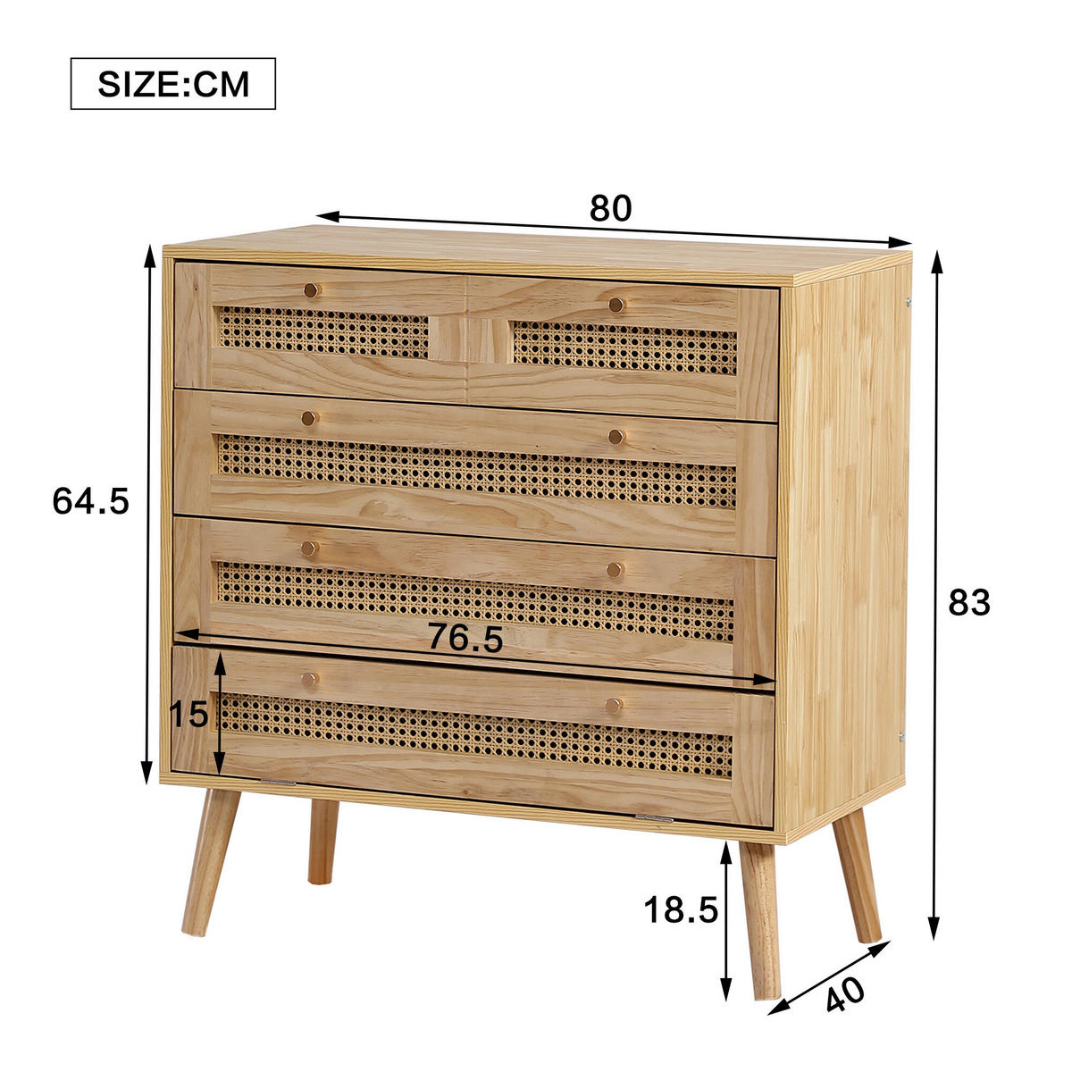 KOMMODE Braun 80/40/83 cm - Braun, Holzwerkstoff (40/83/80cm) - Urban Meuble