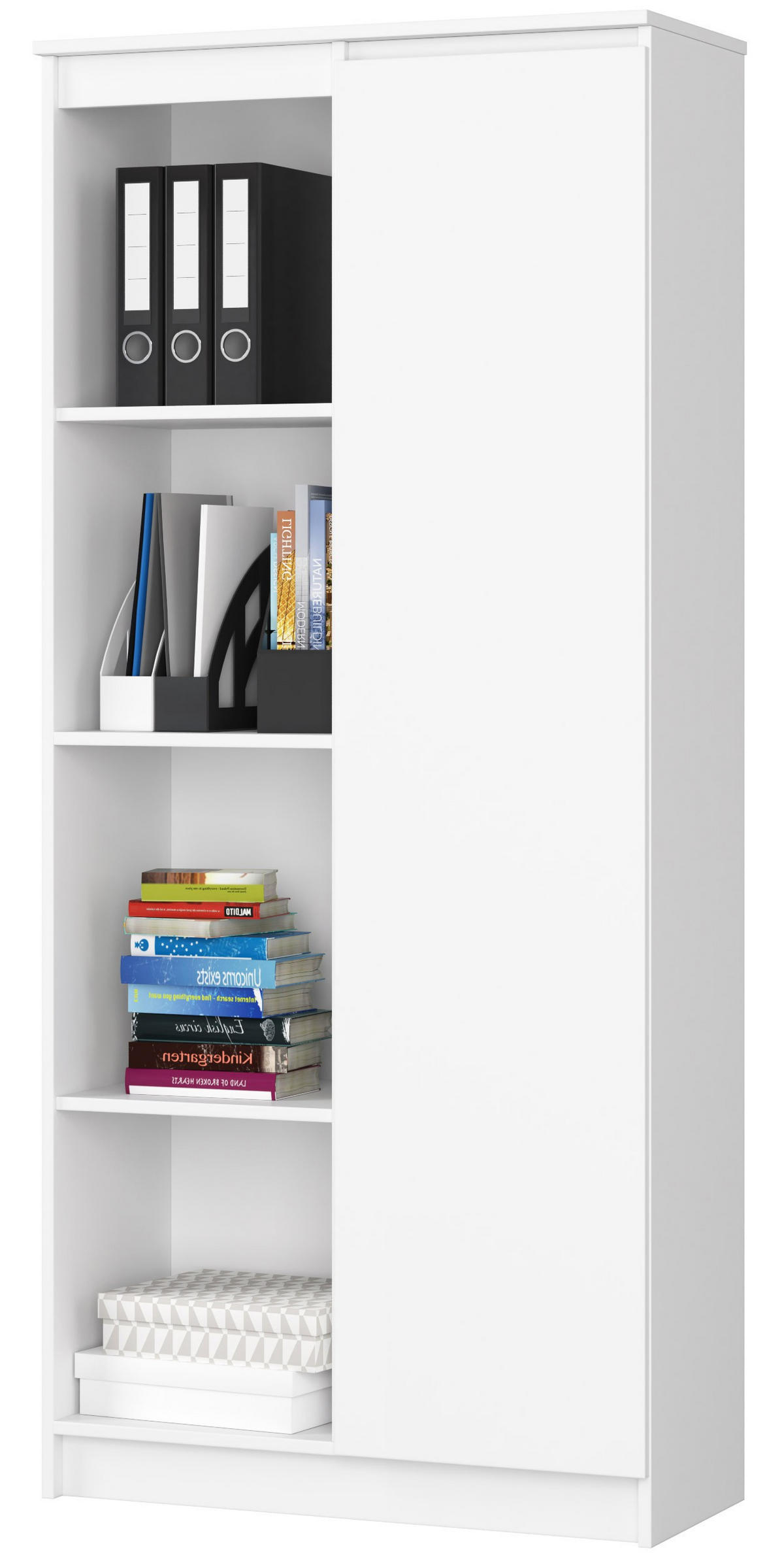 STANDREGAL Weiß 180/80/35 - Weiß, Holzwerkstoff (80/180/35cm) - RAUMHIRSCH FURNITURE