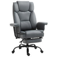 DREHSTUHL 68/80/120–126 cm grau aus Stahl mit Kunstleder und 150° Liegefunktion - Grau, Metall (80/126/68cm) - OKWISH
