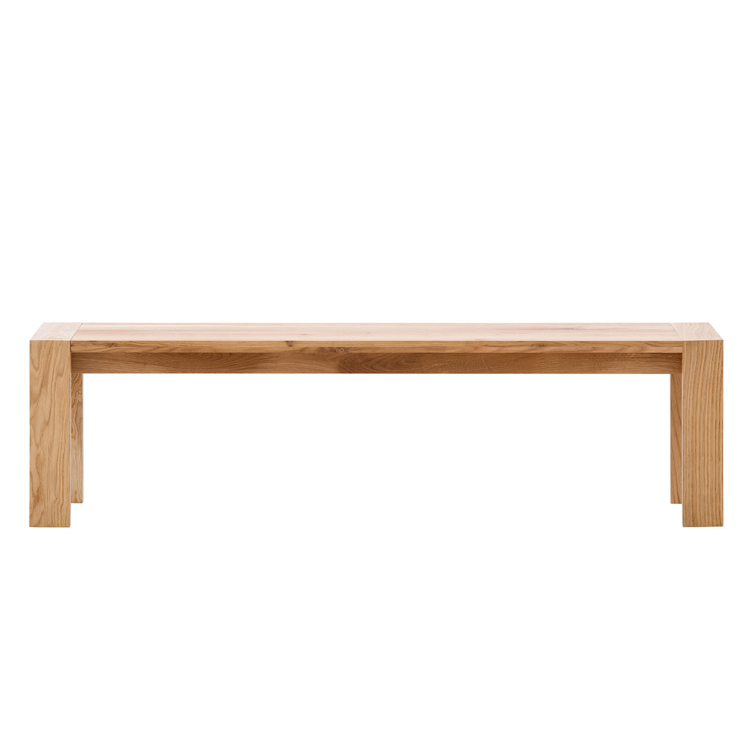 SITZBANK - Eiche massiv - Eichefarben, Holz (205/45/39cm) - home24