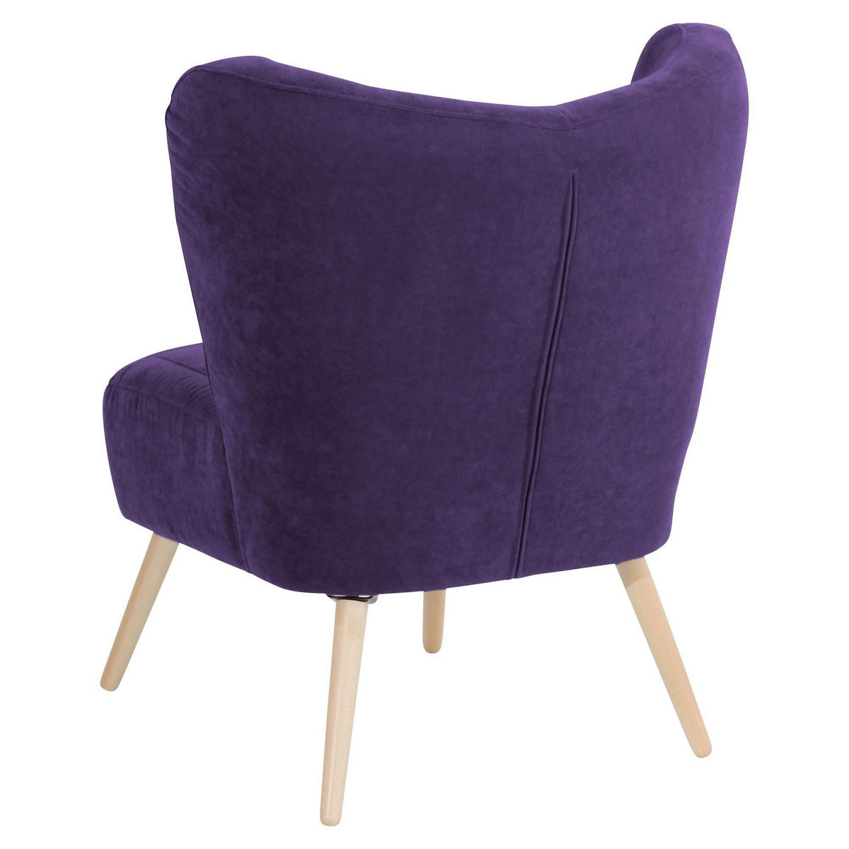 SESSEL Kathy Bezug Veloursstoff Buche natur / violett - Lila, Kunststoff (70/86/69cm) - 58aufmkessel