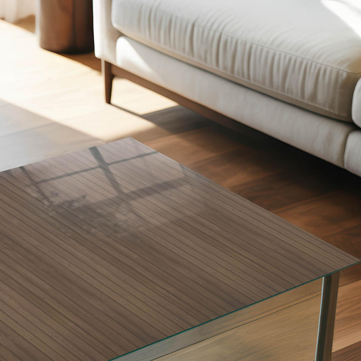 TISCHPLATTE 50x50 cm – Holzstruktur - Grau, Glas (50/50/0.4cm) - Wallfluent
