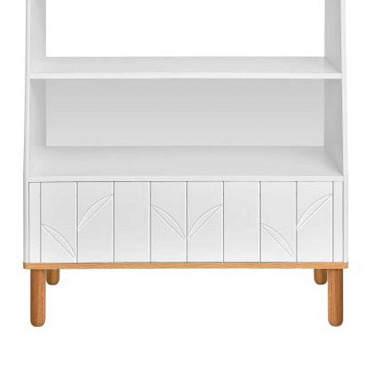 KNIHOVNA Bílá a dřevo - bílá, kompozitní dřevo (90/183/40cm) - Petits-meubles