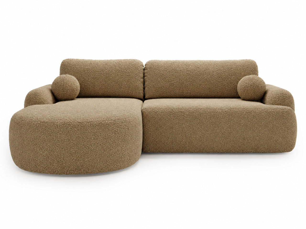 ECKSOFA Aurio Hellbraun Links - Hellbraun, Holz/Textil (177/261cm) - Graingold