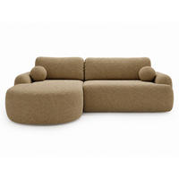ECKSOFA Aurio Hellbraun Links - Hellbraun, Holz/Textil (177/261cm) - Graingold