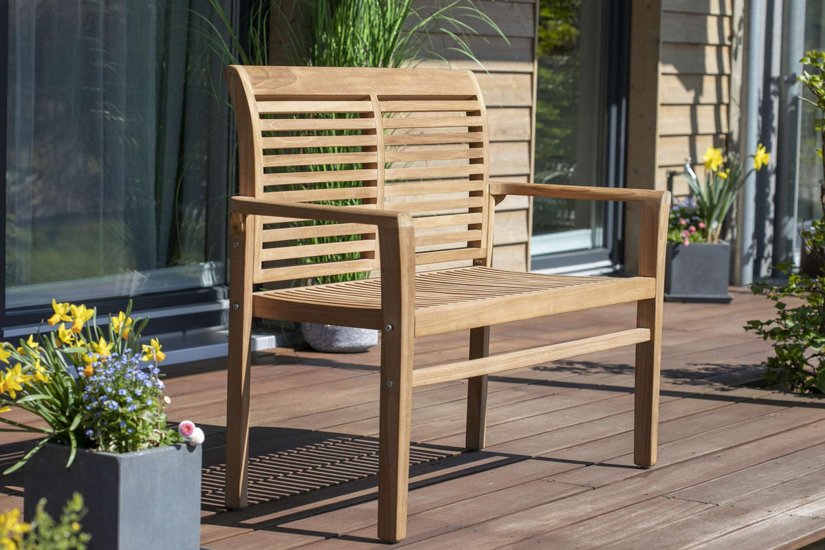 GARTENBANK Derby stapelbar - Naturfarben, Holz (120/89/48cm) - Mr. Deko