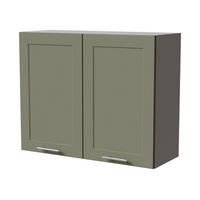 HÄNGESCHRANK Oslo W3/90 Grau / Reed Green Matt 90 / 32,5 / 72cm - Grau/Grün, Holz/Holzwerkstoff (90/72/32.5cm) - Feldmann-Wohnen