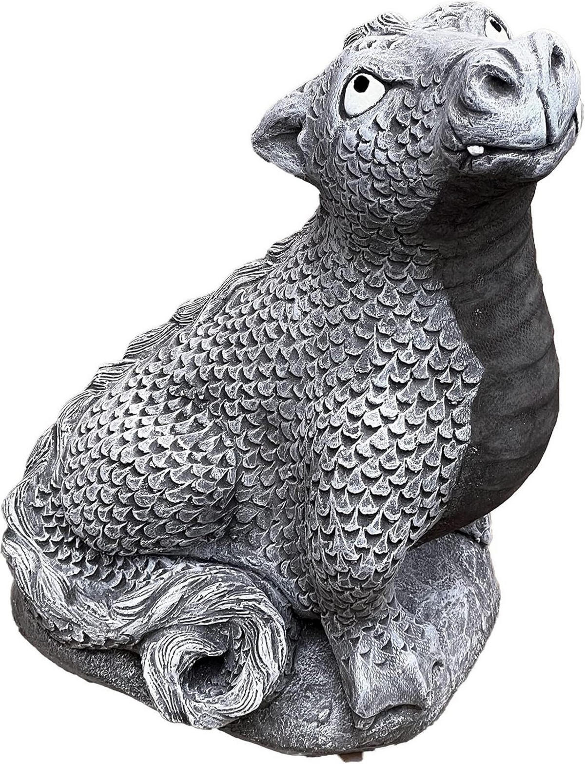 STEINFIGUR Drache Maximus frostfest wetterfest Steinguss - Grau, Stein (24/46/28cm) - stoneandstyle