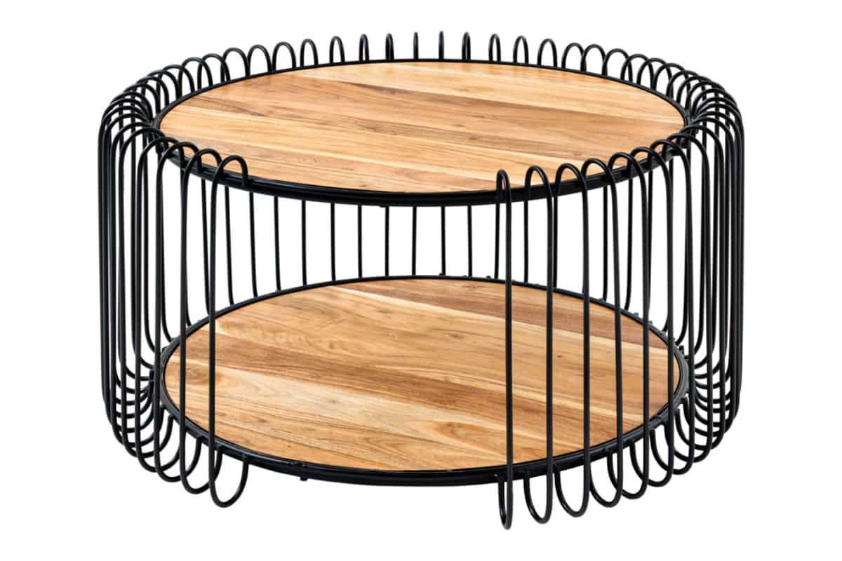 COUCHTISCH TRUE ELEMENTS Akazie rund Natur 73cm - Braun, Holz/Metall (73/73/41cm) - riess-ambiente