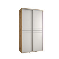 SCHWEBETÜRENSCHRANK 235,2/140/45 2-türig - Silberfarben/Weiß, Holz/Metall (140/235/45cm) - Abiks Möbel