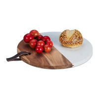 SCHNEIDEBRETT - Multicolor, Holz/Stein (25/25cm) - Relaxdays