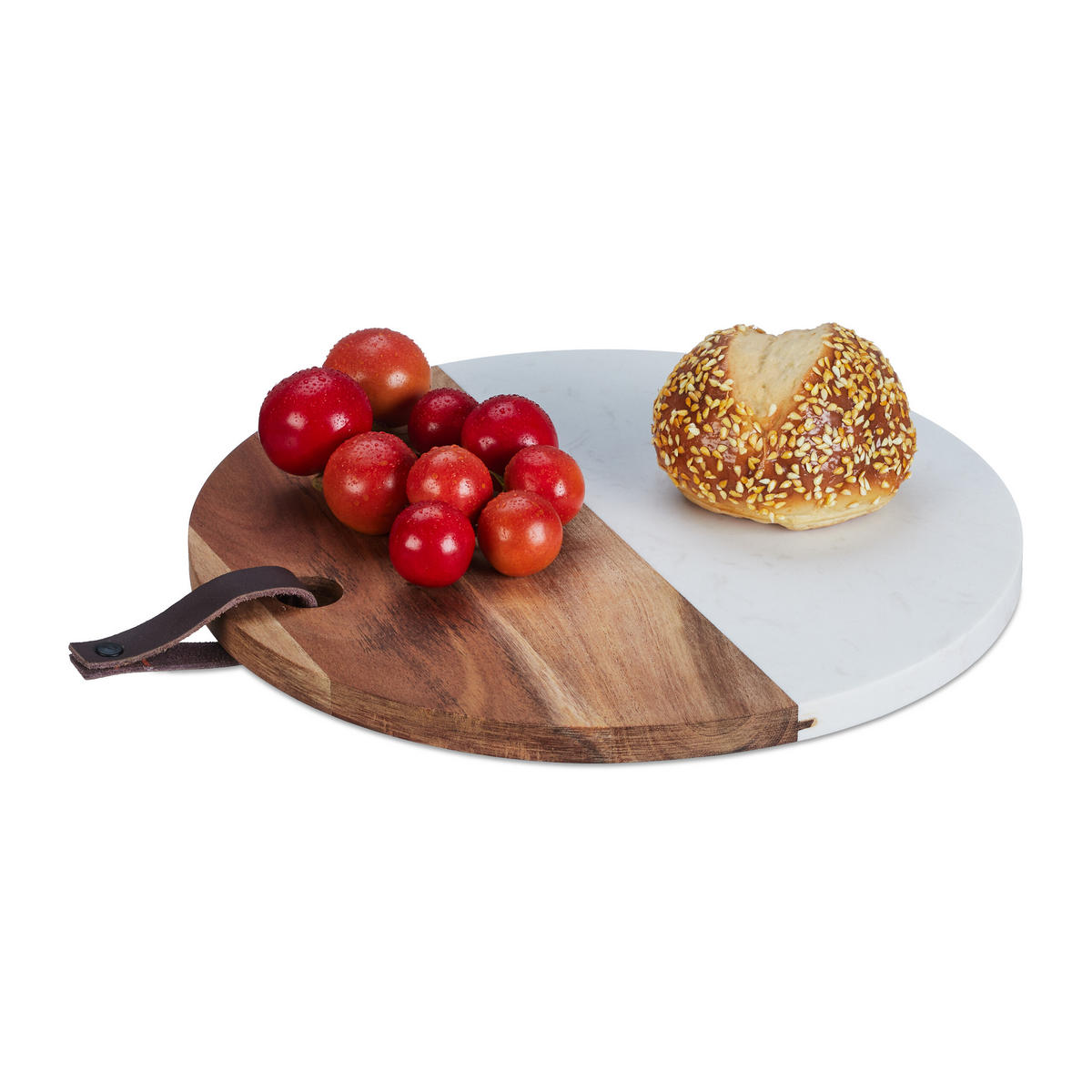 SCHNEIDEBRETT - Multicolor, Holz/Stein (25/25cm) - Relaxdays