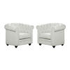 SESSEL 2er-Set - Kunstleder - Weiß - CHESTERFIELD - Weiß, Leder (82/72/78cm) - Vente-Unique