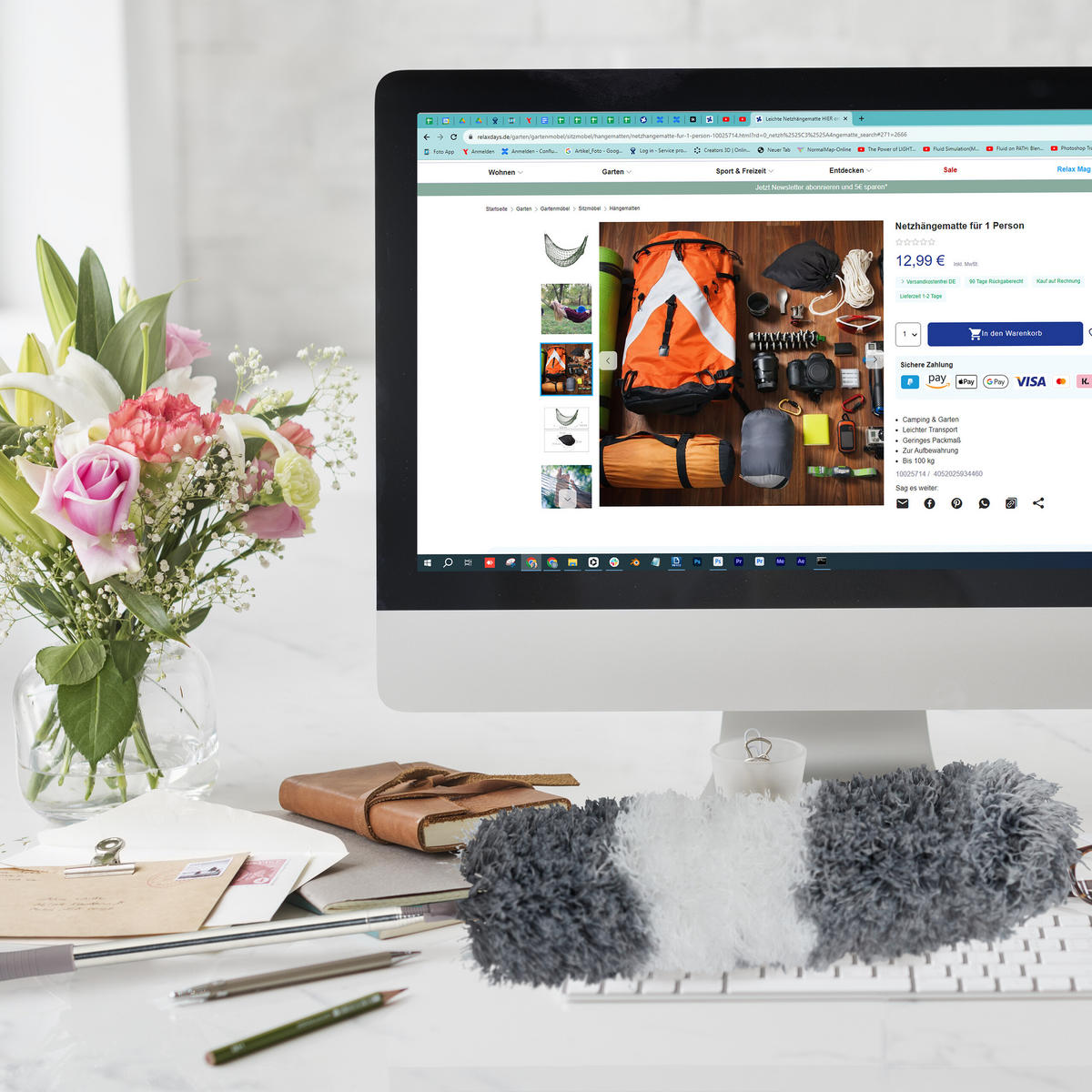 5-TLG.STAUBWEDEL-SET - Grau, Kunststoff/Textil (9/250/9cm) - Relaxdays