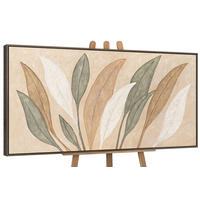 GEMÄLDE Tanz der Blätter Schattenfugenrahmen Grau 140x70 cm - Grau, Holz (140/70cm) - YS-art gallery