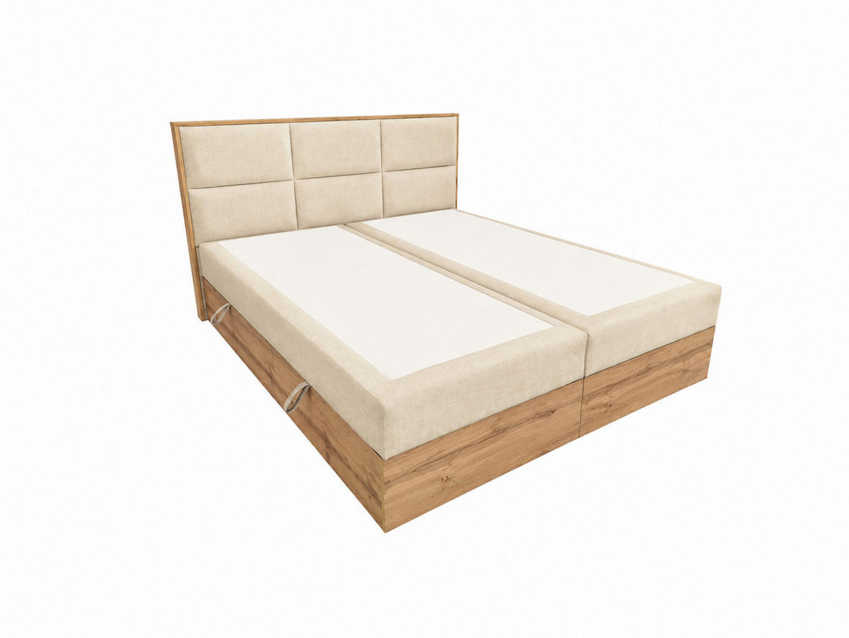 BOXSPRINGBETT Loly 140x200 cm H4 Taschenfederkern Ecru - Ecru, Textil (140/200cm) - KS Home Concept