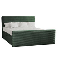 BOXBETT Mit Bettkasten Und Topper TRENTO Stoff Plüsch Cord 140x200 cm Grün H2-Pocket - Grün, Holz/Textil (140/200cm) - Kaiser Möbel