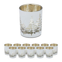 12XTEELICHTHALTER - Multicolor, Glas (7/8.5/7cm) - Relaxdays