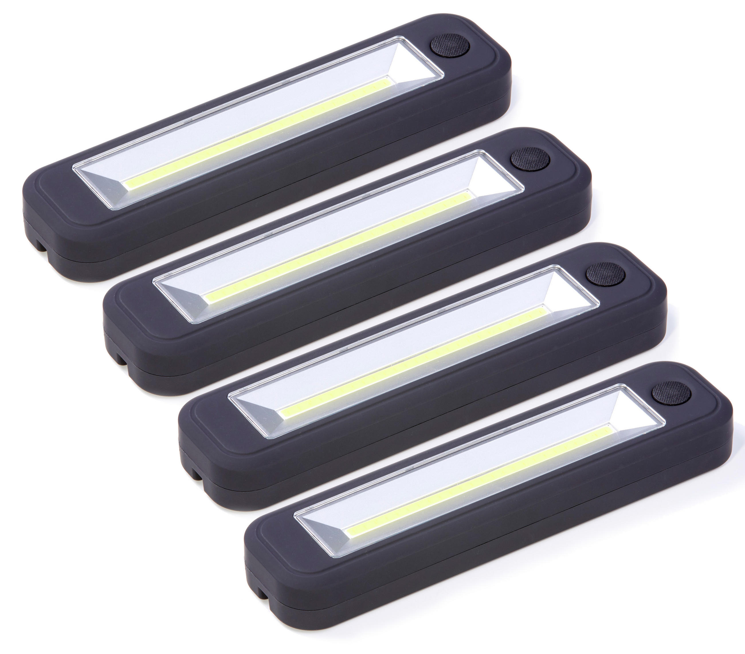 LED-ARBEITSLEUCHTE - praktische Batterie-Taschenlampe mit Magnet und Haken für Werkstatt und Zuhause, 4er-Set - Weiß, Kunststoff (5.5/2.9/22cm) - Northpoint