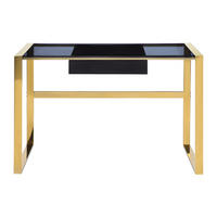 SCHREIBTISCH - 120 cm x 60 cm - Metall, Glas - Schwarz - SALI - Schwarz, Glas/Metall (60/120/76cm) - Vente-Unique