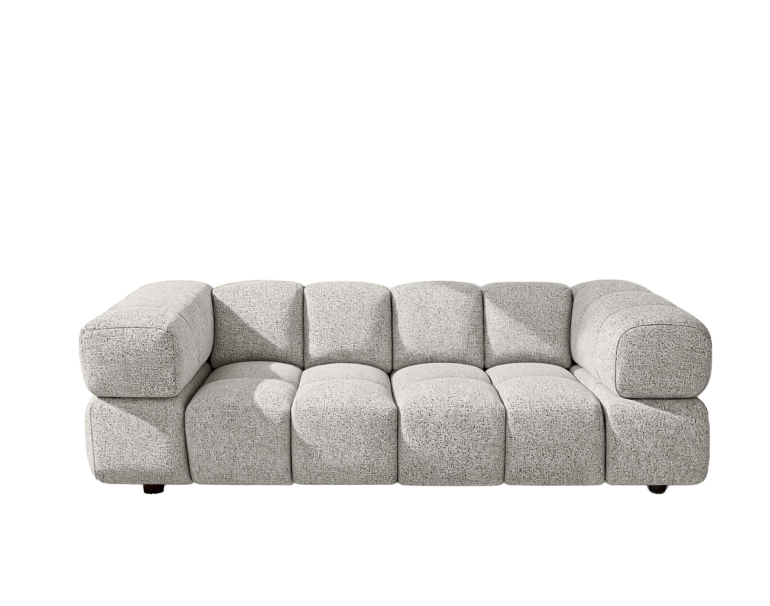 SOFA 3-Sitzer, Couch, Chenille Stoff Puente, Hellgrau, Averro - Hellgrau, Holz (240/70/96cm) - Kaiser Möbel