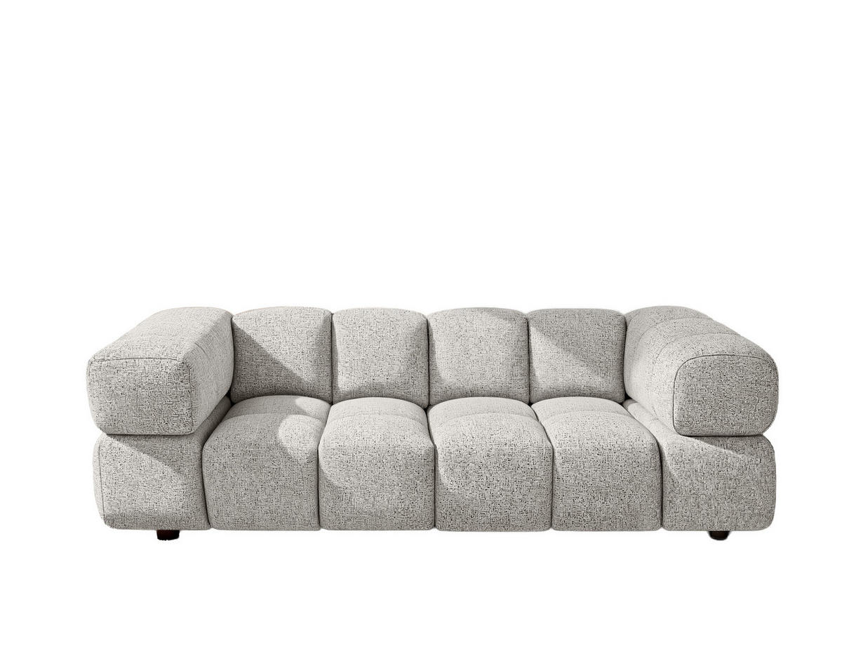 SOFA 3-Sitzer, Couch, Chenille Stoff Puente, Hellgrau, Averro - Hellgrau, Holz (240/70/96cm) - Kaiser Möbel