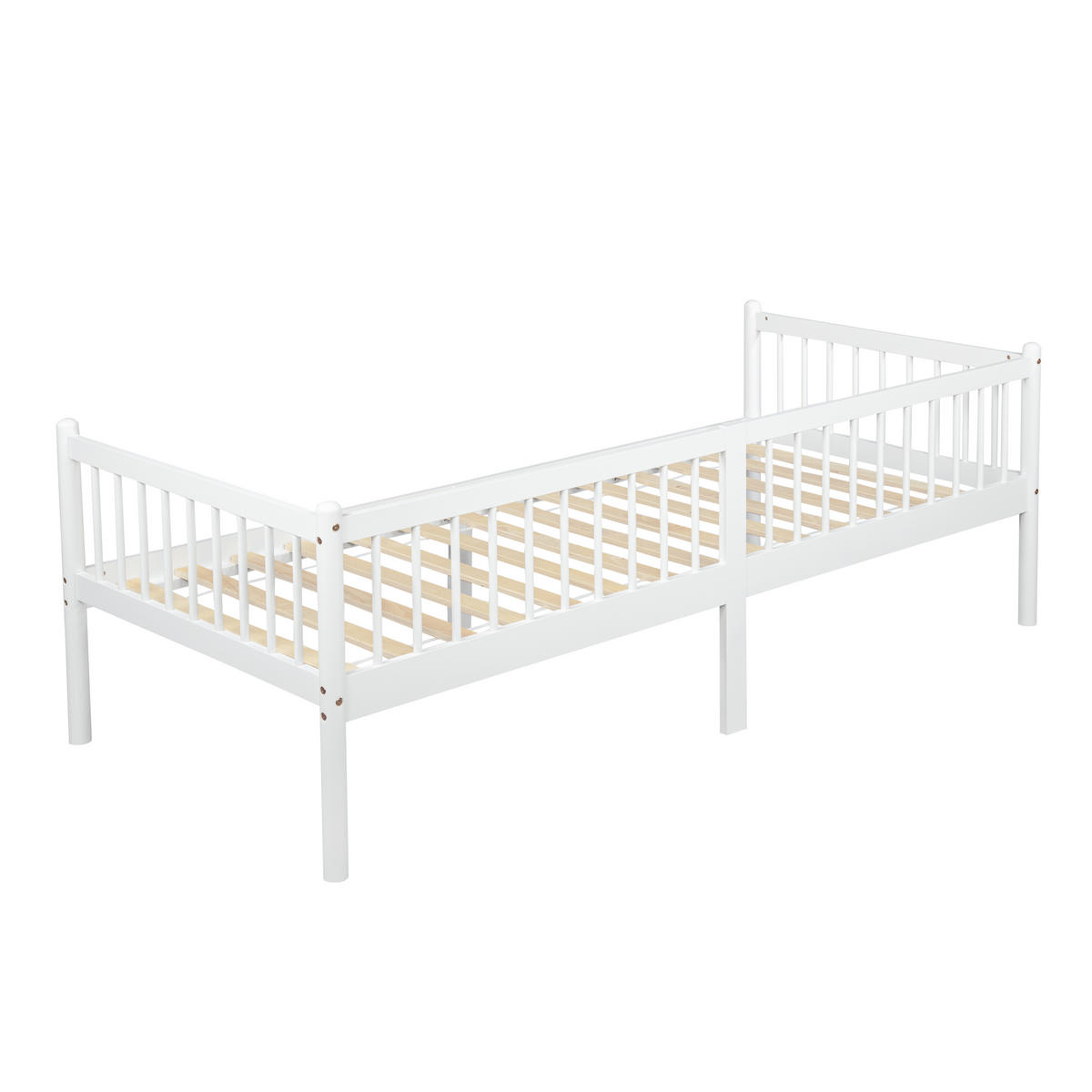 DAYBED mit 3-seitigem Rausfallschutz 90x200 cm Kiefer Weiß - Weiß, Holzwerkstoff (90/200cm) - Meubliv