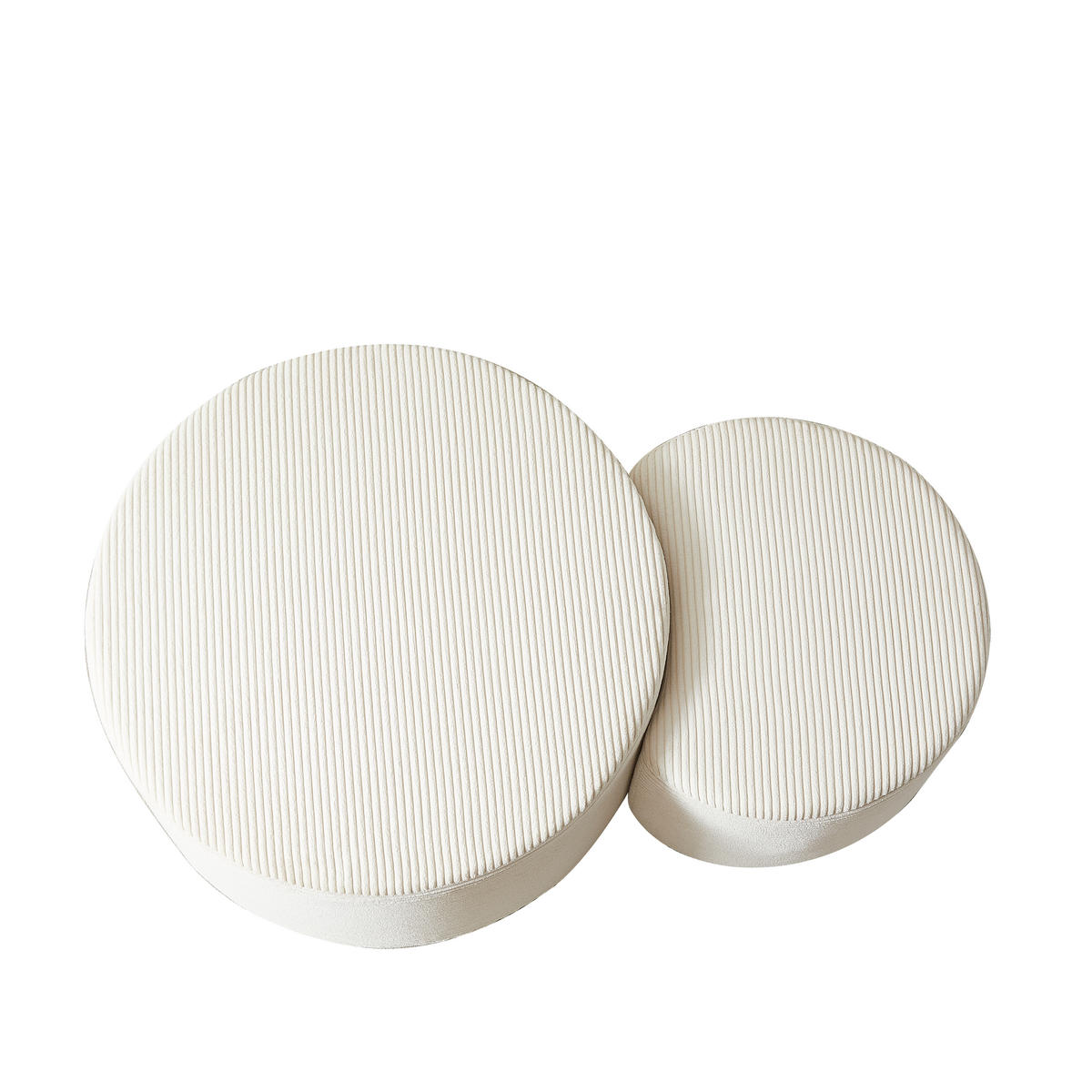 COUCHTISCH-SET 81/81/40 cm beige aus Stoff gepolstert ohne Montage - Beige, Textil (81/81/40cm) - OKWISH