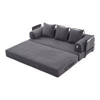 SCHLAFSOFA, Modulares Tagesbett mit Metallgestell, Klappbares Bodensofa Cordstoff, Dunkelgrau - Dunkelgrau, Textil (94/67/200cm) - LVHOM