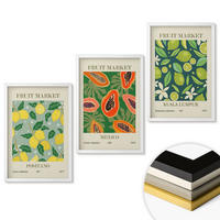 WANDBILDER 3er-Set - 40x60 cm Weißer Rahmen - Fruchtige Zitronen- und Papayamuster - Weiß, Kunststoff (40/60cm) - ArtPrintCave