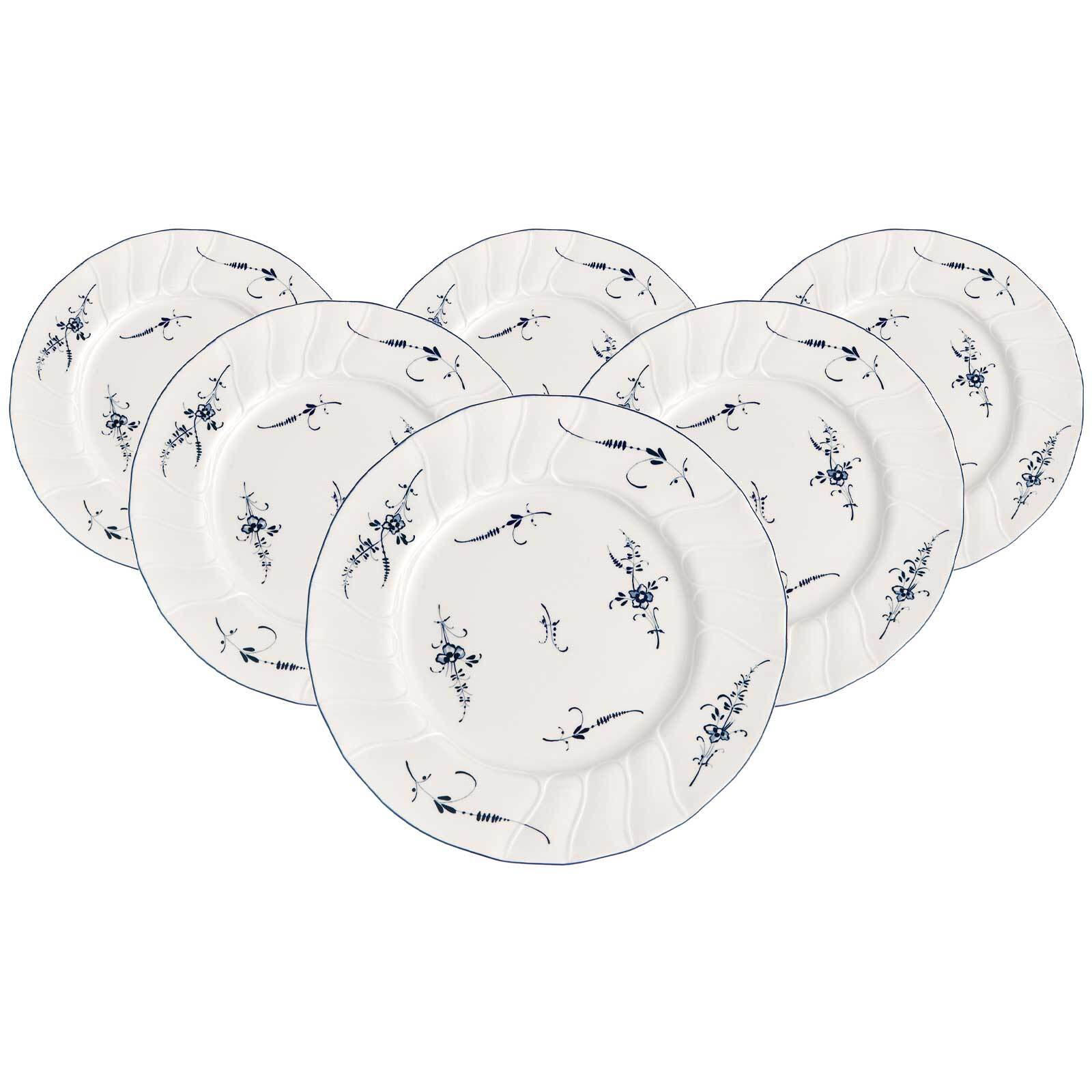 SPEISETELLER Vieux Luxembourg weiß-blau ø 26 cm 6er Set - Blau/Weiß, Keramik (26cm) - Villeroy & Boch