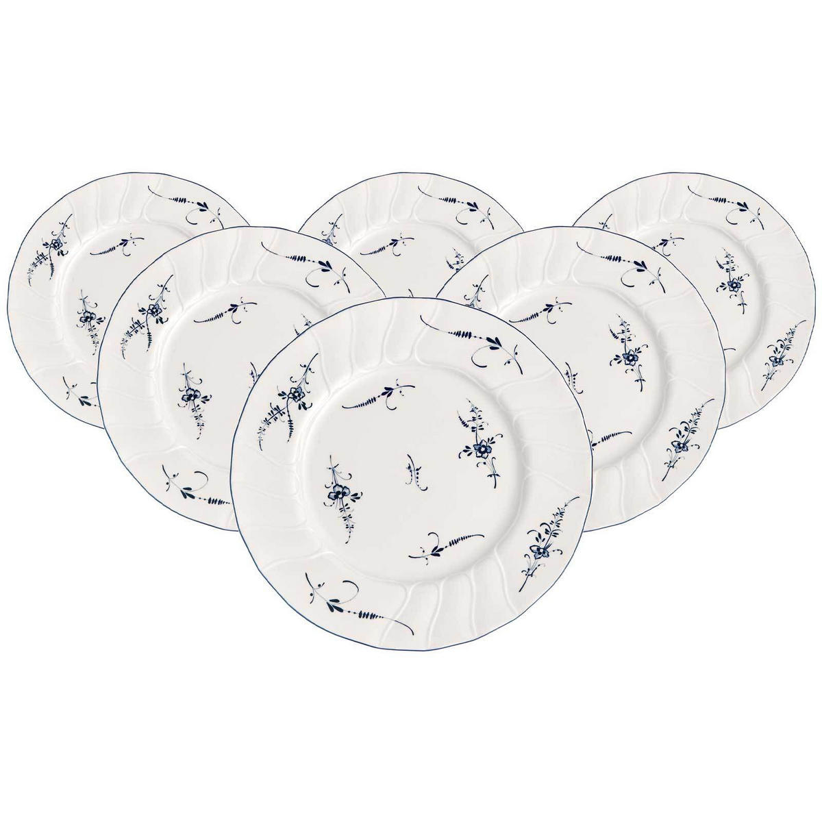 SPEISETELLER Vieux Luxembourg weiß-blau ø 26 cm 6er Set - Blau/Weiß, Keramik (26cm) - Villeroy & Boch