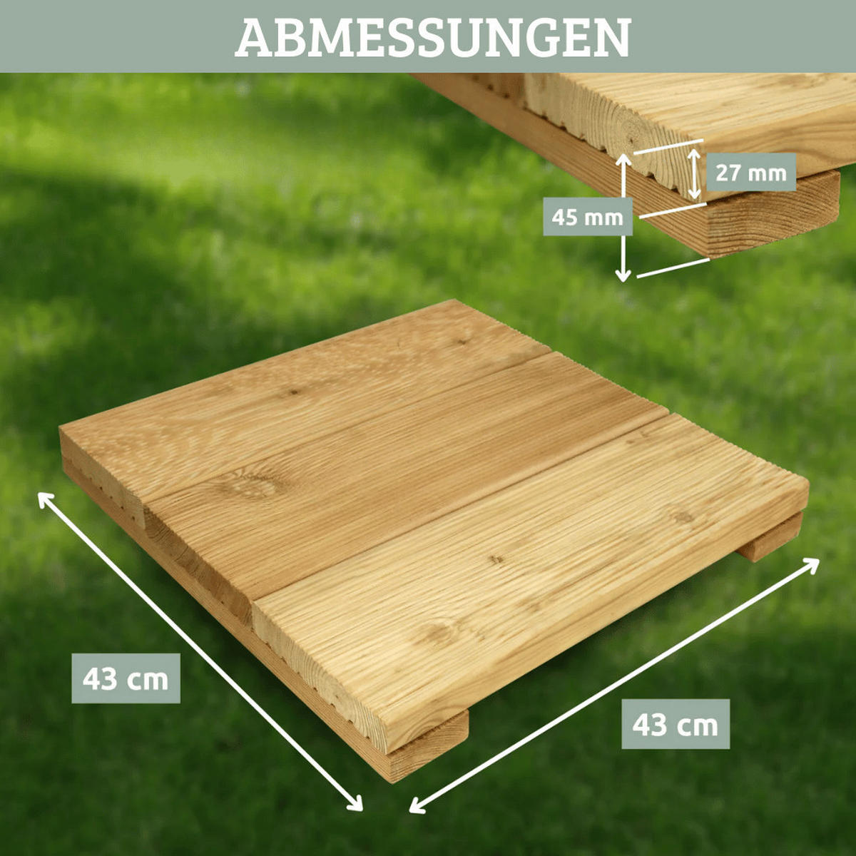 HOLZFLIESE Lärchenholz 43x43cm Terrassenfliese quadratisch - Braun, Holz (43/43/4.5cm) - DELUKE