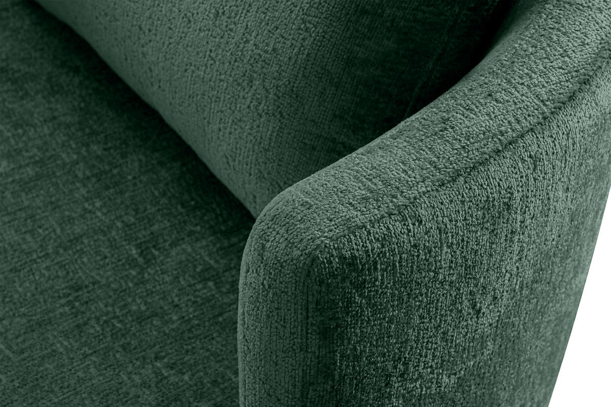 DREHSESSEL-SET RAGGI inkl. Sitzhocker, Chenille-Stoff, grün - Grün, Textil (92/75/80cm) - KONSIMO®
