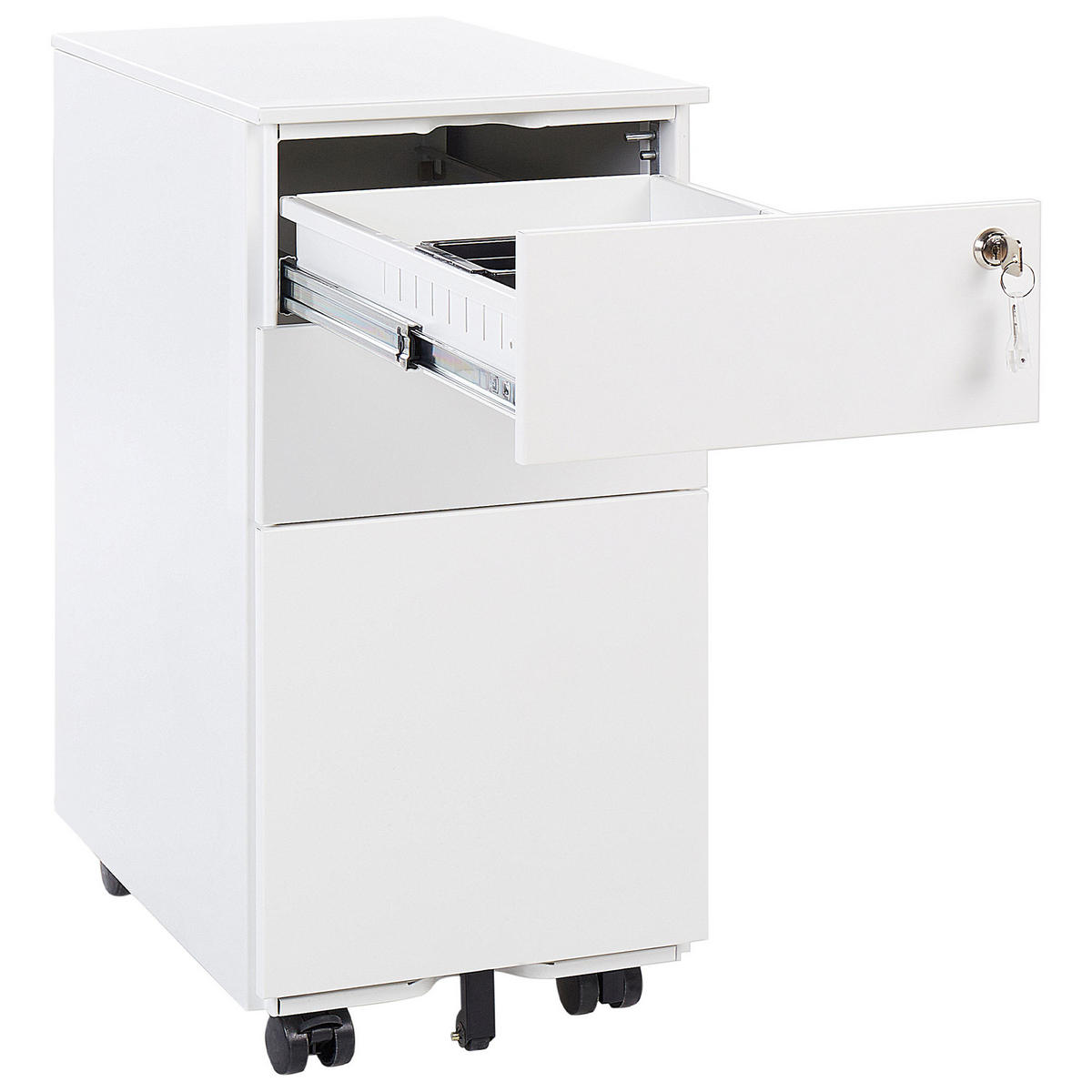 BÜROSCHRANK Metall Weiß Bolsena - Weiß, Metall (30/60/45cm) - Beliani