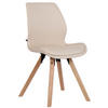 STUHL Lederlook creme - Eukalyptusholzfarben/Creme, Holz/Textil (49/87.5/58cm) - CLP
