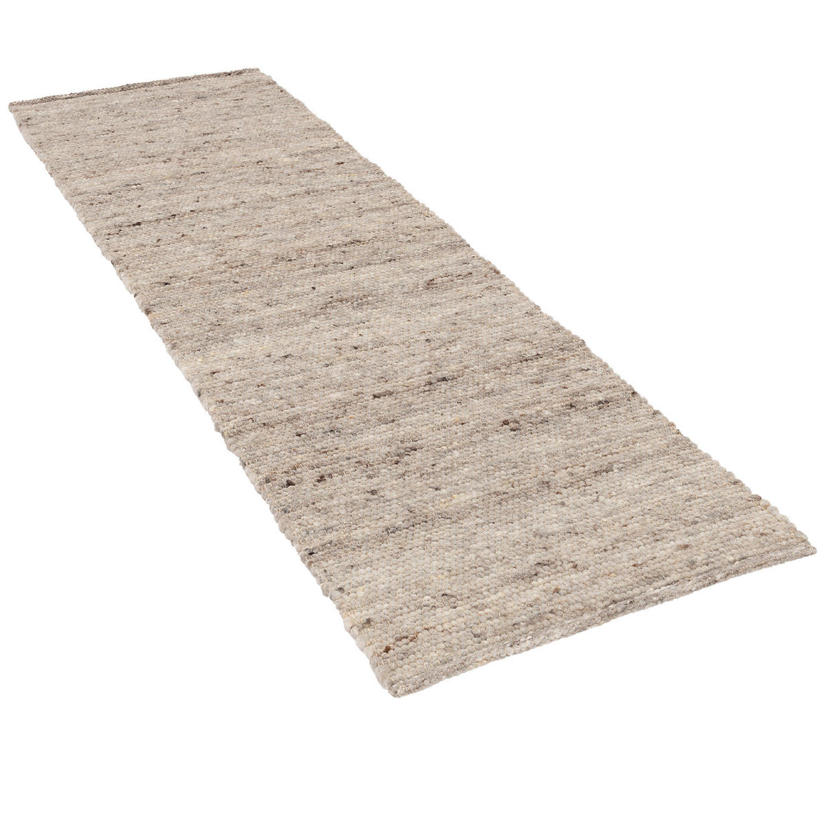 NATUR TEPPICH LÄUFER WOLLE ALASKA MELIERT - Braun, Textil (70/130cm) - Pergamon