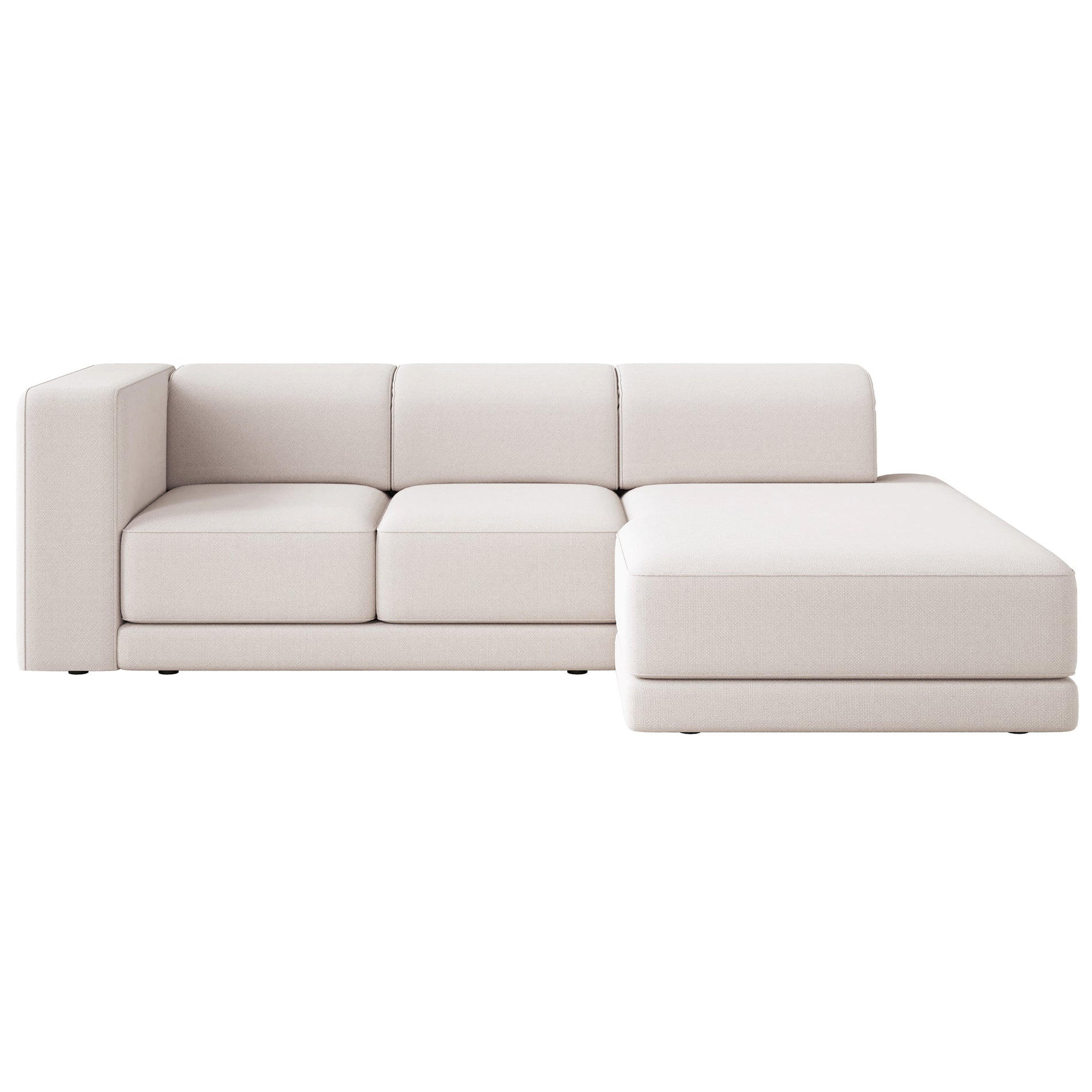 ECKSOFA Novals L-Form, 4-Sitzer, rechts 278 cm - Creme/Schwarz, Holz/Kunststoff (168/278cm) - Selsey