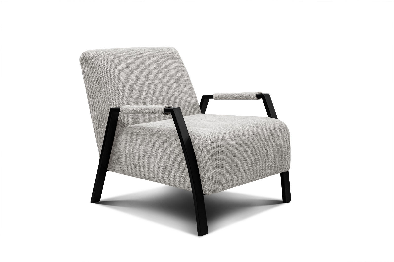 SESSEL KOBE, ecru - Ecru/Schwarz, Holz/Textil (72/76/90cm) - Courtois Laville