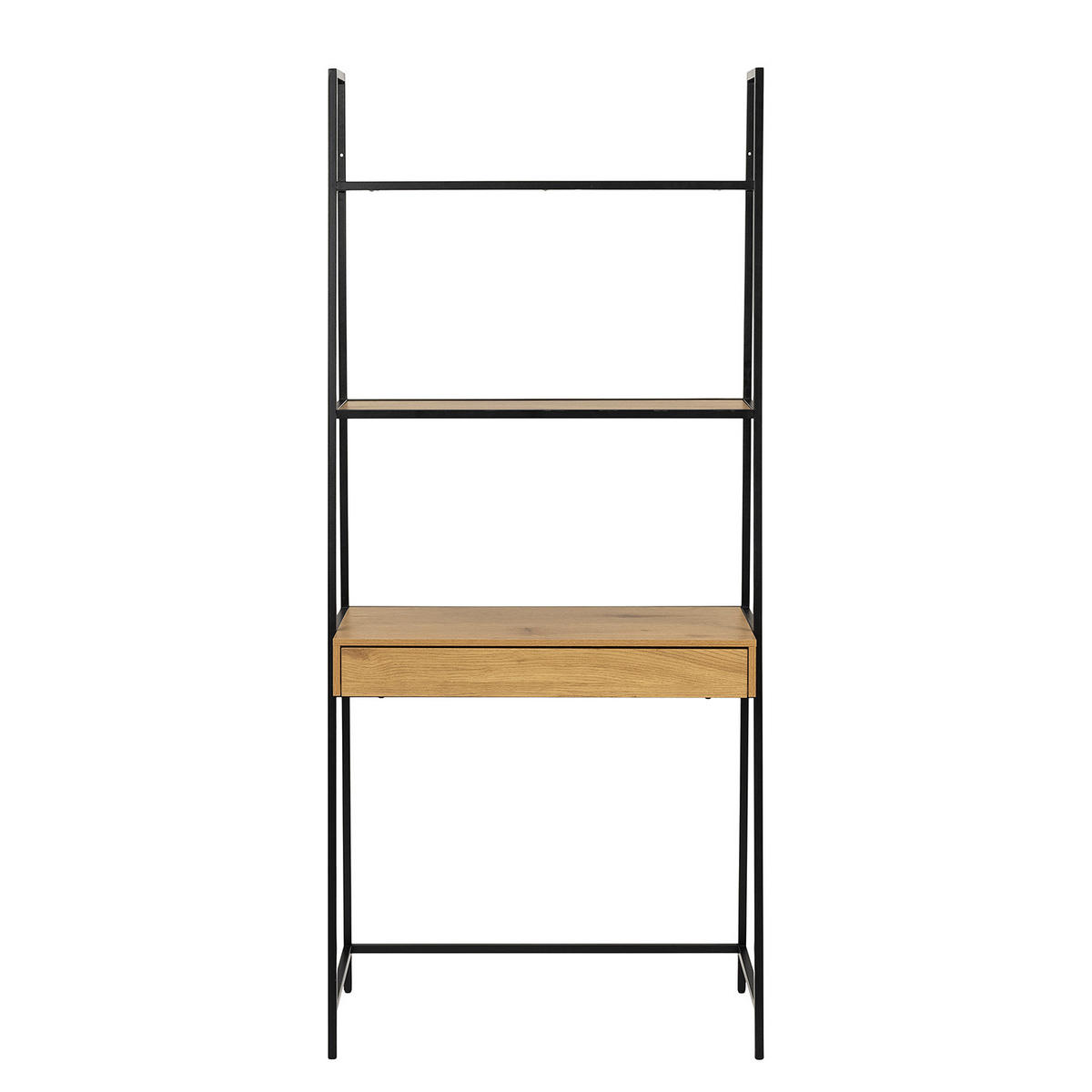 SCHREIBTISCH-KOMBINATION - Wildeiche, Holzwerkstoff/Metall (36/77/175cm) - home24