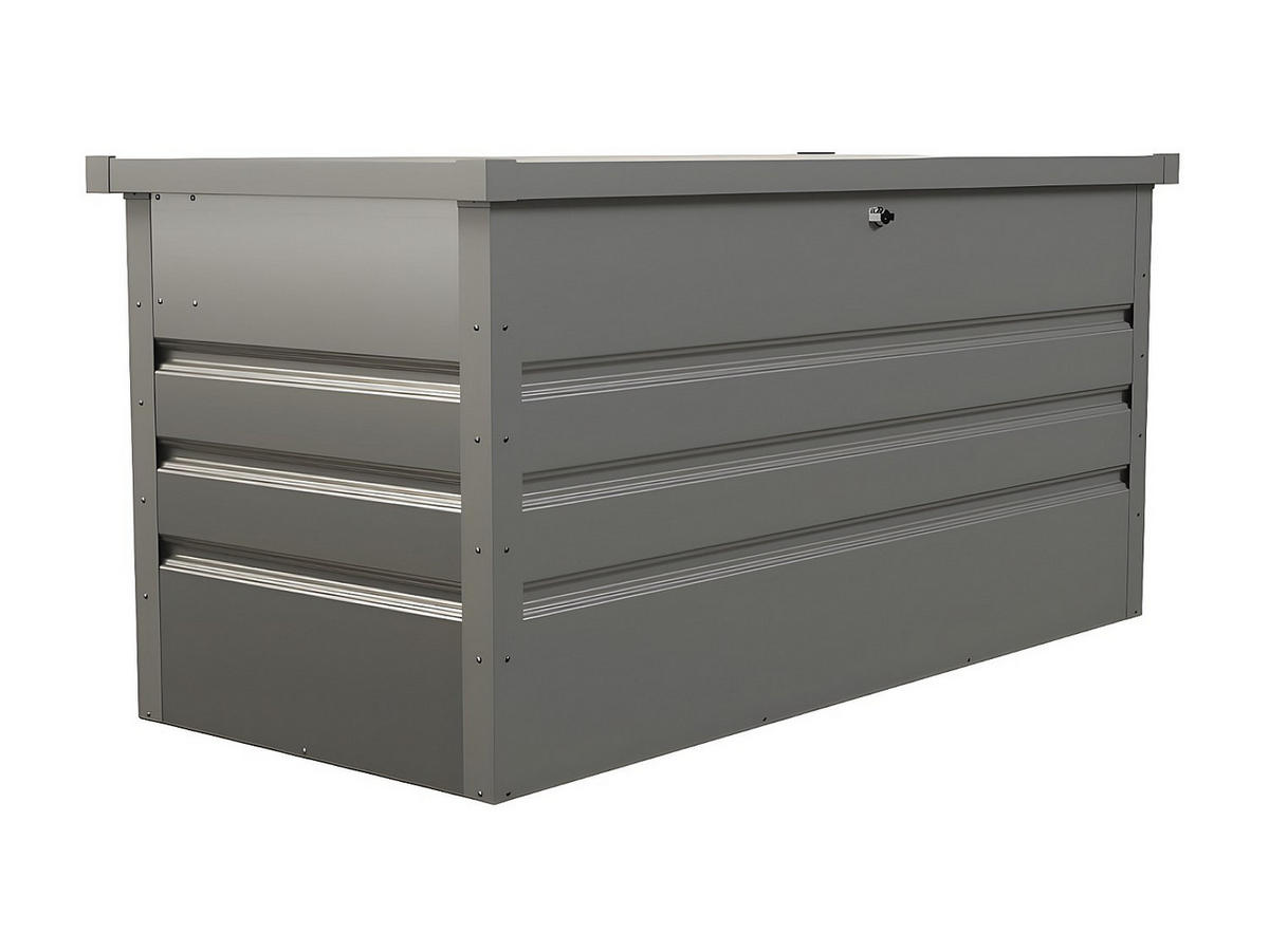 GARTEN-AUFBEWAHRUNGSBOX - Stahl - Volumen 400L - Grau - TOMASO - Grau, Metall (132/62/61cm) - Vente-Unique
