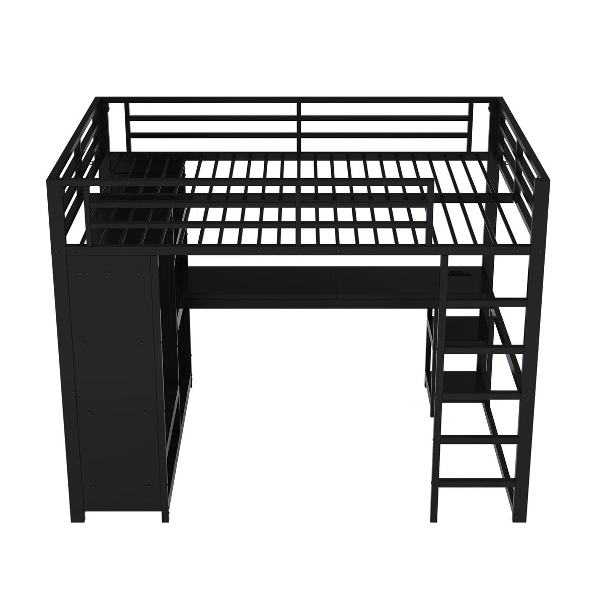HOCHBETT Metall 140/200 cm Schwarz - Schwarz, Metall - Raumix