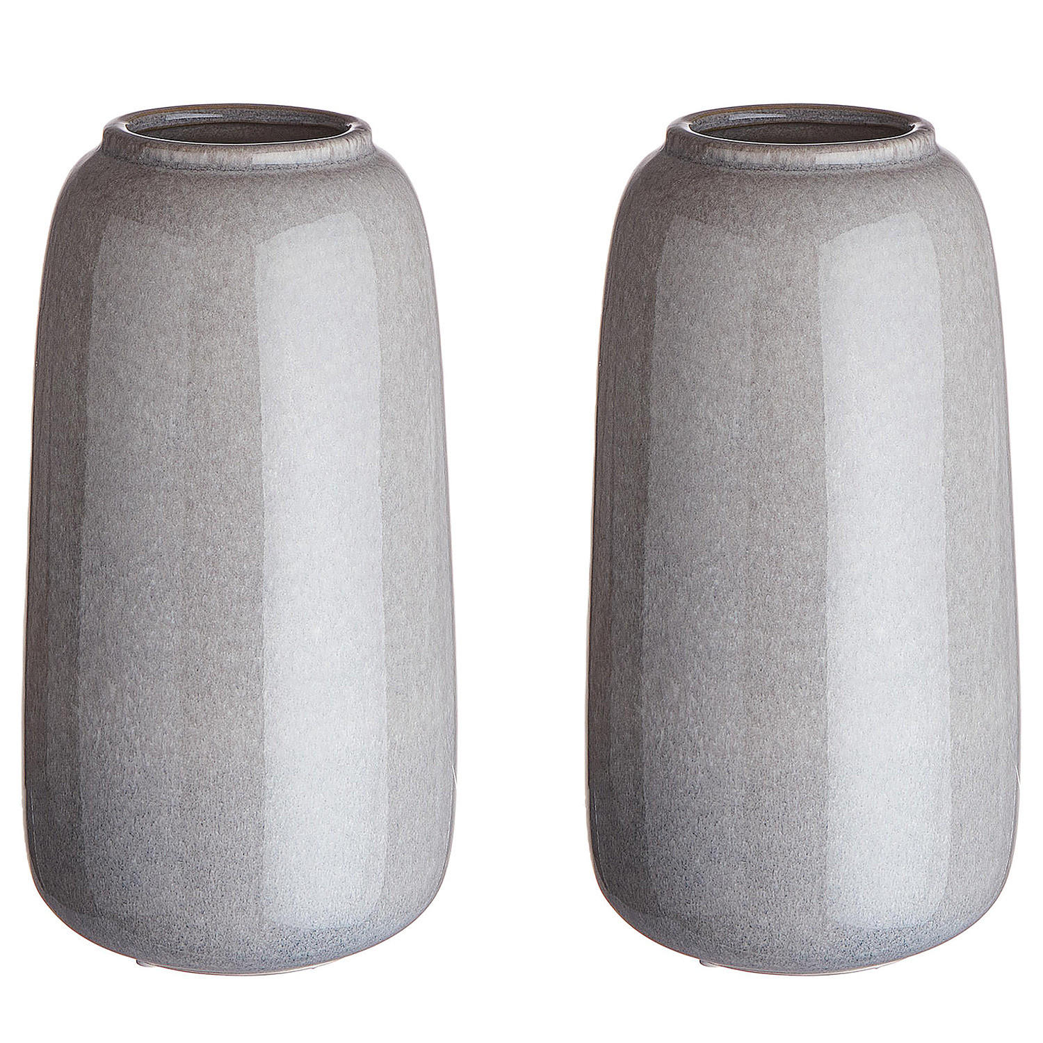 VASE (2er Set) Lou - Grau, Keramik (21cm) - BUTLERS